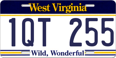 WV license plate 1QT255