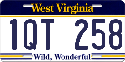 WV license plate 1QT258