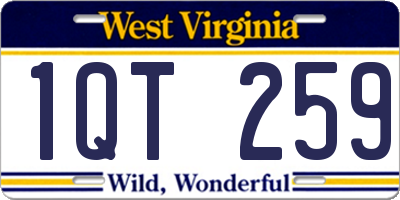 WV license plate 1QT259