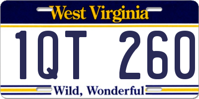 WV license plate 1QT260