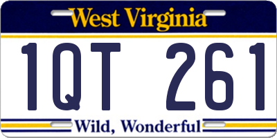 WV license plate 1QT261