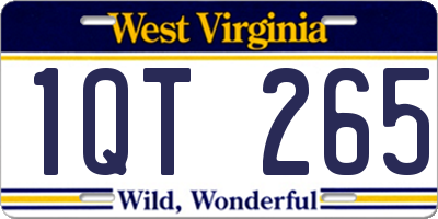 WV license plate 1QT265