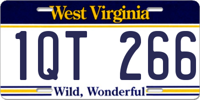 WV license plate 1QT266