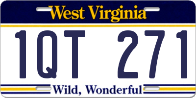 WV license plate 1QT271