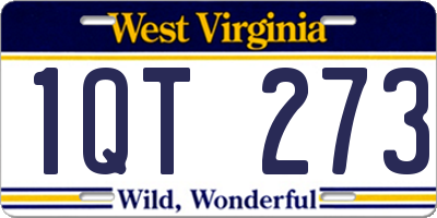 WV license plate 1QT273