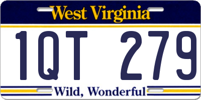 WV license plate 1QT279