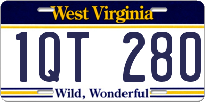 WV license plate 1QT280