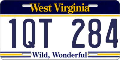 WV license plate 1QT284