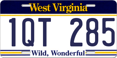 WV license plate 1QT285