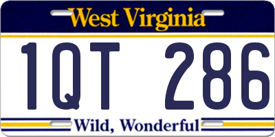 WV license plate 1QT286