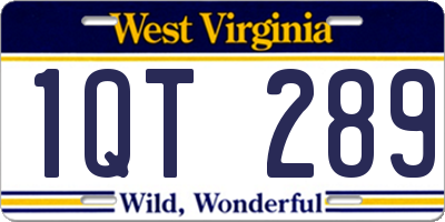 WV license plate 1QT289