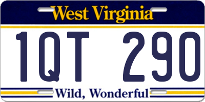 WV license plate 1QT290