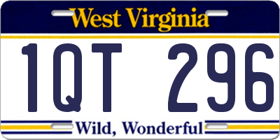 WV license plate 1QT296