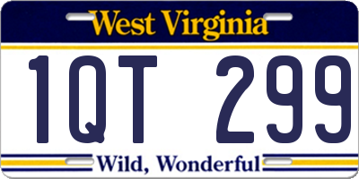 WV license plate 1QT299