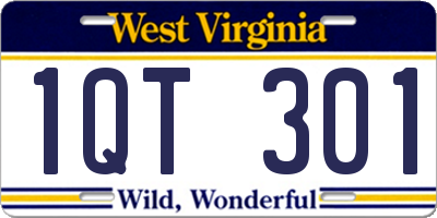 WV license plate 1QT301