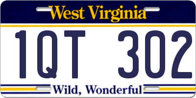 WV license plate 1QT302