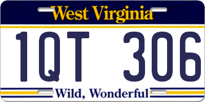 WV license plate 1QT306