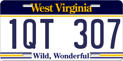 WV license plate 1QT307