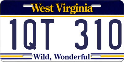WV license plate 1QT310
