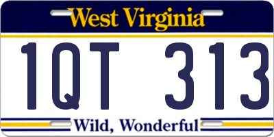 WV license plate 1QT313