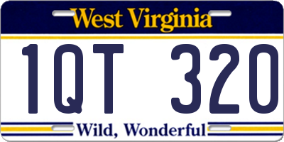 WV license plate 1QT320