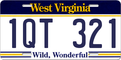 WV license plate 1QT321