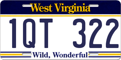 WV license plate 1QT322