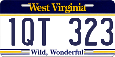 WV license plate 1QT323