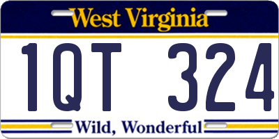 WV license plate 1QT324