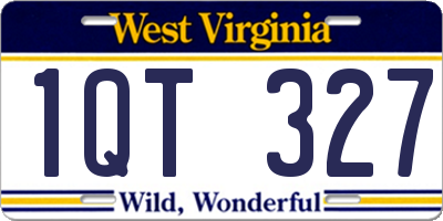 WV license plate 1QT327
