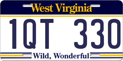 WV license plate 1QT330
