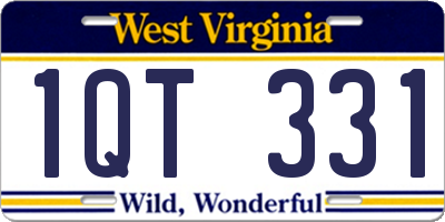 WV license plate 1QT331