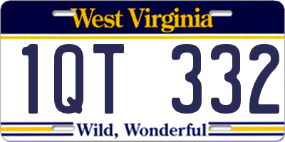 WV license plate 1QT332
