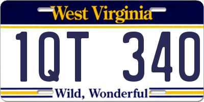 WV license plate 1QT340