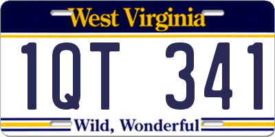 WV license plate 1QT341