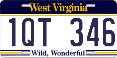 WV license plate 1QT346
