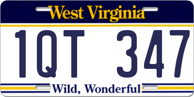 WV license plate 1QT347