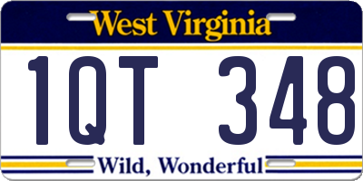WV license plate 1QT348