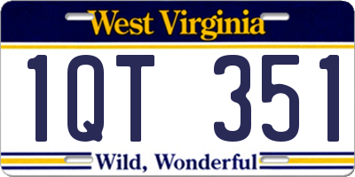 WV license plate 1QT351