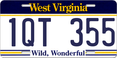 WV license plate 1QT355