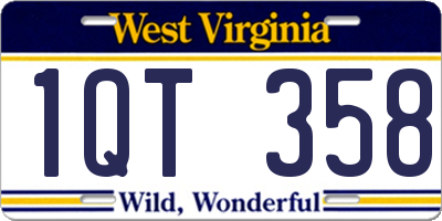 WV license plate 1QT358