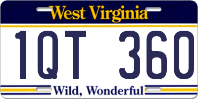 WV license plate 1QT360