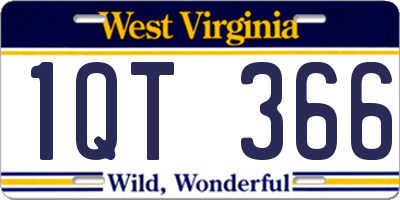 WV license plate 1QT366