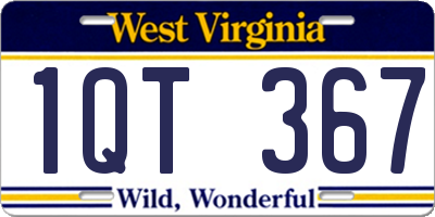 WV license plate 1QT367