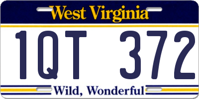 WV license plate 1QT372