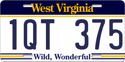 WV license plate 1QT375
