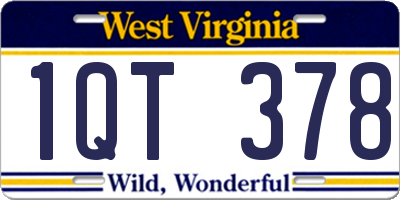 WV license plate 1QT378
