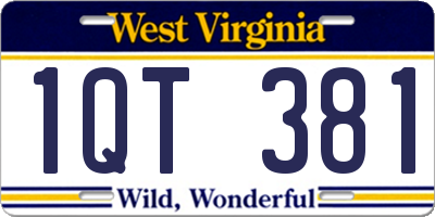WV license plate 1QT381