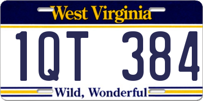 WV license plate 1QT384