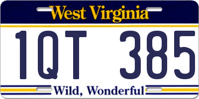 WV license plate 1QT385
